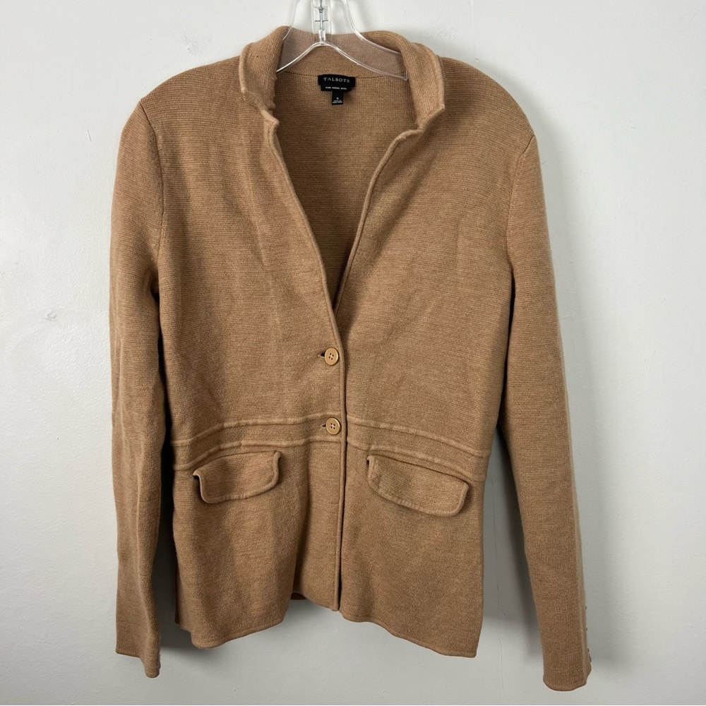 Talbots 100% Merino Wool Peplum Cardigan